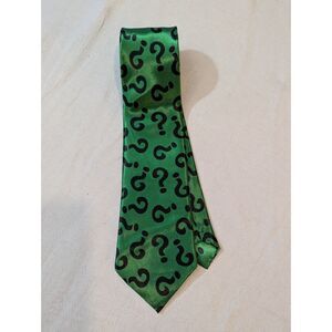 Batman Riddler Question Mark Green Tie Men’s Neckwear Cosplay Costume